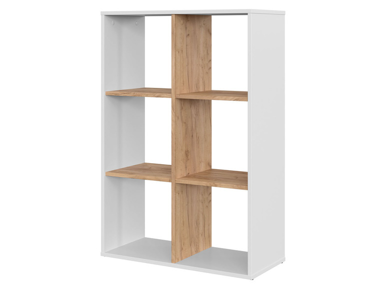 Aller en mode plein écran : Étagère Liverpool, 74 x 108 x 33 cm, imitation chêne/blanc - Image 5