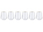 Six verres avec un bord doré.