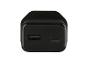 Chargeur mural USB noir avec un port USB-A et un port USB-C PD20W