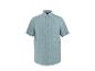 Chemise à manches courtes bleu clair avec boutons, sur fond blanc.