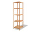 Une étagère en bois avec quatre étagères.