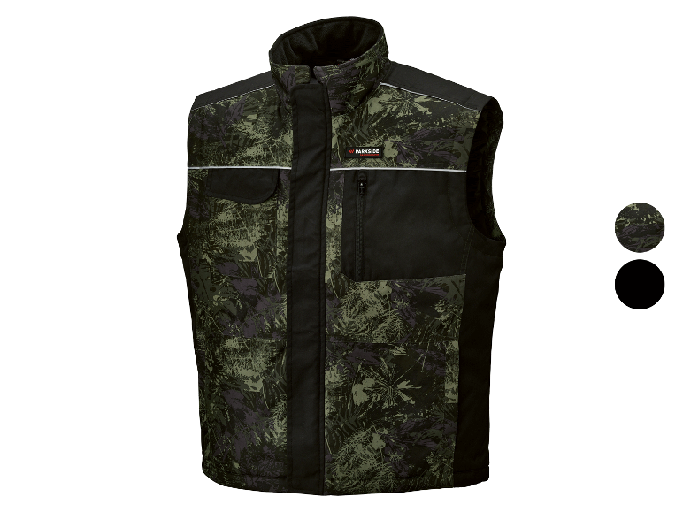 Gilet Parkside camouflage et noir.