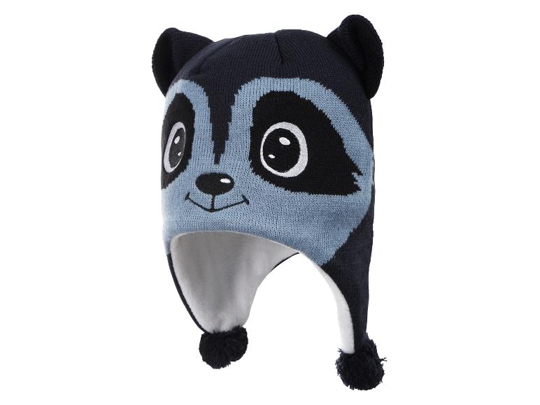 Bonnet tricoté pour enfant avec motif raton laveur