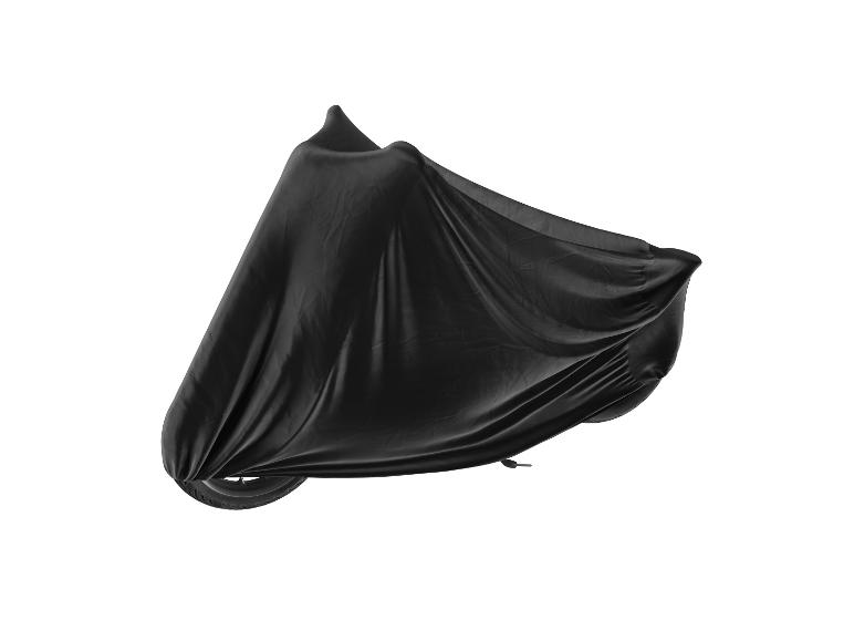 Housse de moto noire sur fond blanc.