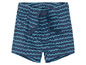 Short bleu avec un motif de vagues.