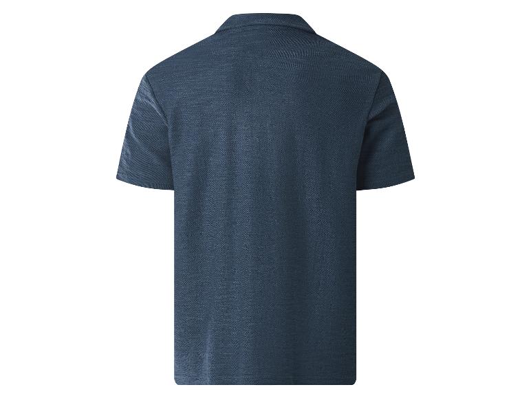 Polo homme bleu marine à manches courtes, vue de dos.
