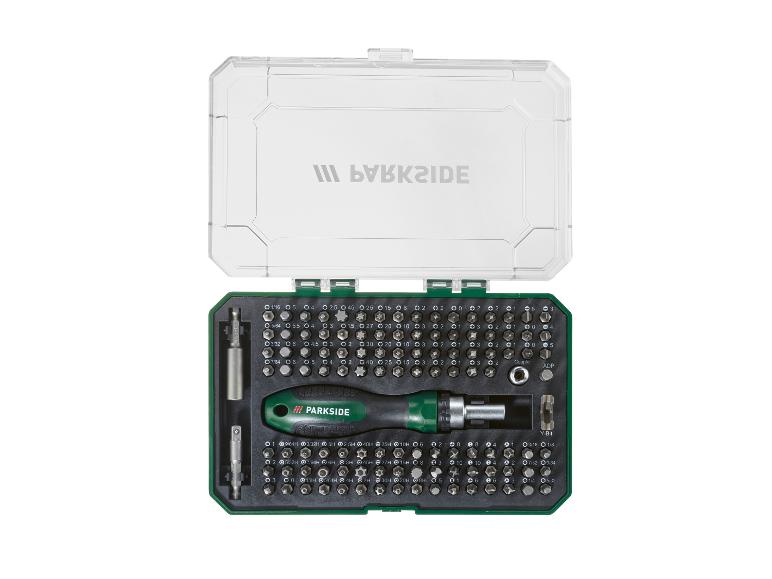 Coffret à outils Parkside avec tournevis et embouts multiples.