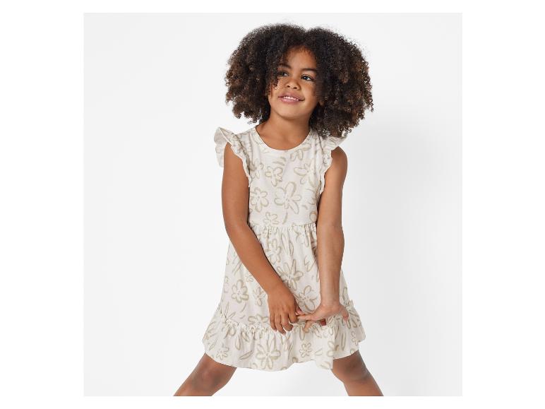 Robe fille, style floral beige.