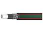 Tuyau noir avec renfort métallique et marquage vert et rouge.