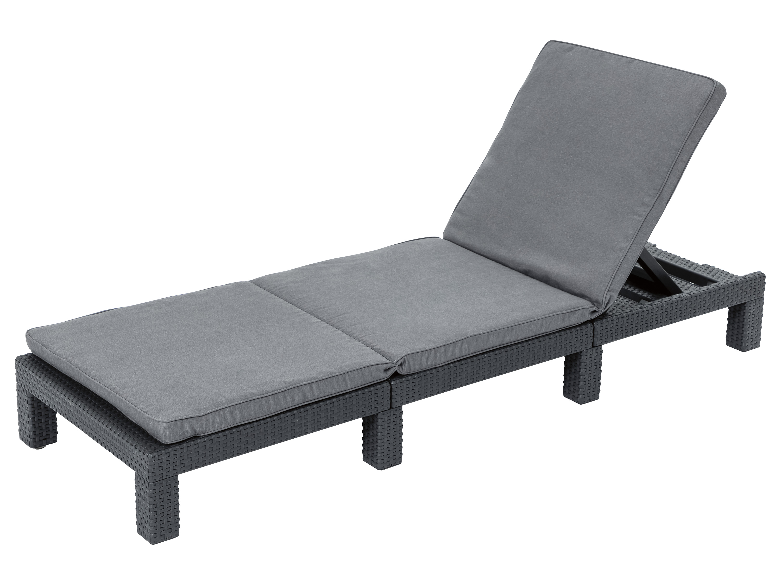 LIVARNO home Chaise longue tressée avec coussin, anthracite