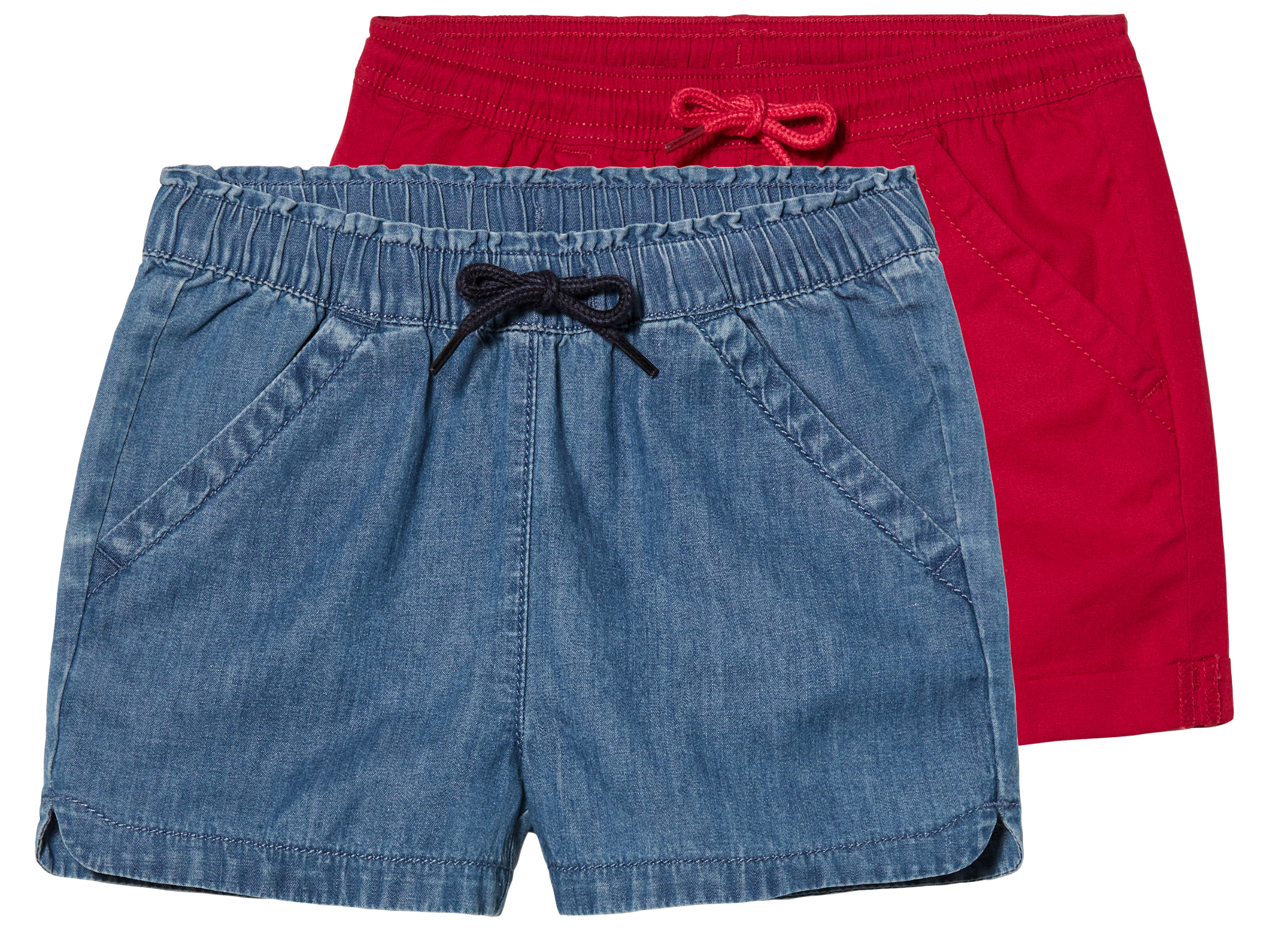 lupilu® Lot de 2 shorts enfant  (bleu/rouge)