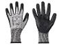 Deux paires de gants de travail noirs Parkside avec des détails gris.