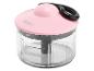 Hachoir manuel avec récipient transparent et couvercle rose