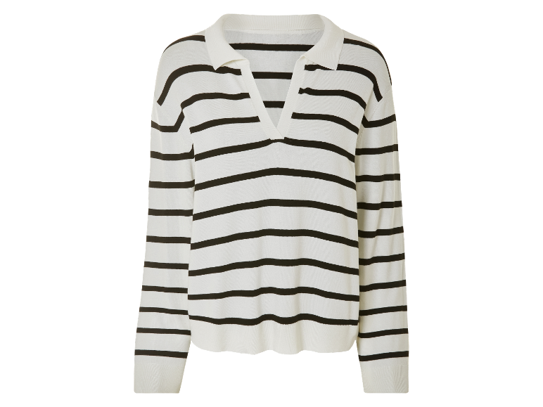 Pull rayé marinière à manches longues.