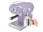 Machine à espresso lilas avec mousseur à lait de SilverCrest.