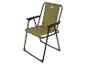 Chaise de camping pliante verte avec cadre en métal noir