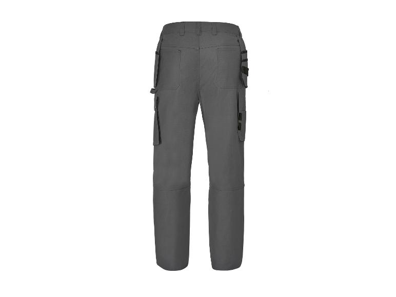 Pantalon de travail gris avec poches latérales et passants de ceinture