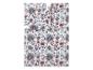 Parure de lit florale avec housse de couette et taie d'oreiller, motifs de fleurs bleues, roses et vertes.