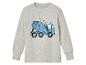 T-shirt gris à manches longues avec un imprimé de camion à béton
