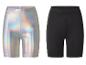 Shorts de cyclisme holographiques et noirs pour femmes