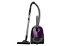 Un aspirateur Philips violet avec un tube télescopique et une buse d'aspiration.