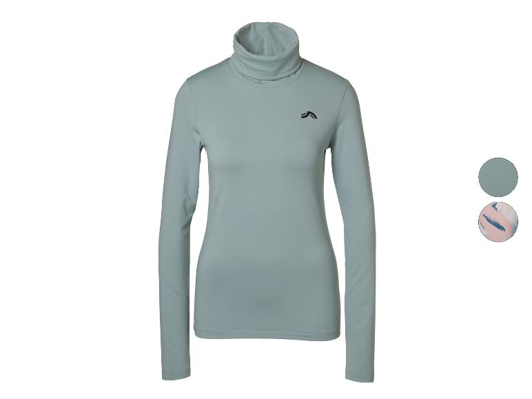 T-shirt fonctionnel femme CRIVIT à manches longues, bleu clair avec logo noir.