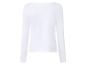 Haut blanc à manches longues pour femme, vue de dos