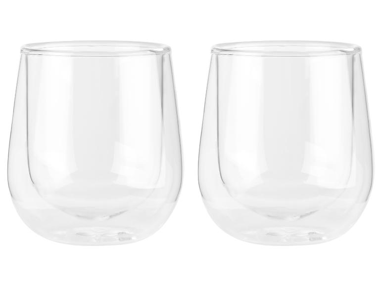 Deux tasses isolantes en verre