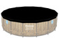 Une couverture noire pour une piscine Bestway Power Steel.