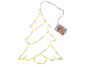 Décoration lumineuse en forme de sapin de Noël avec lumières LED et boîtier à piles.