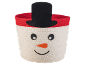 Panier de rangement tressé bonhomme de neige avec chapeau haut de forme noir et bord rouge