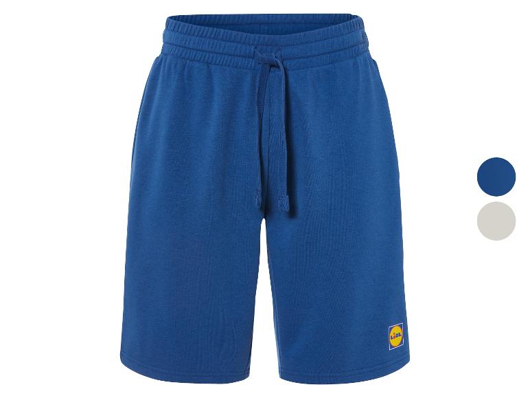 Shorts de jogging Lidl bleu marine et gris.