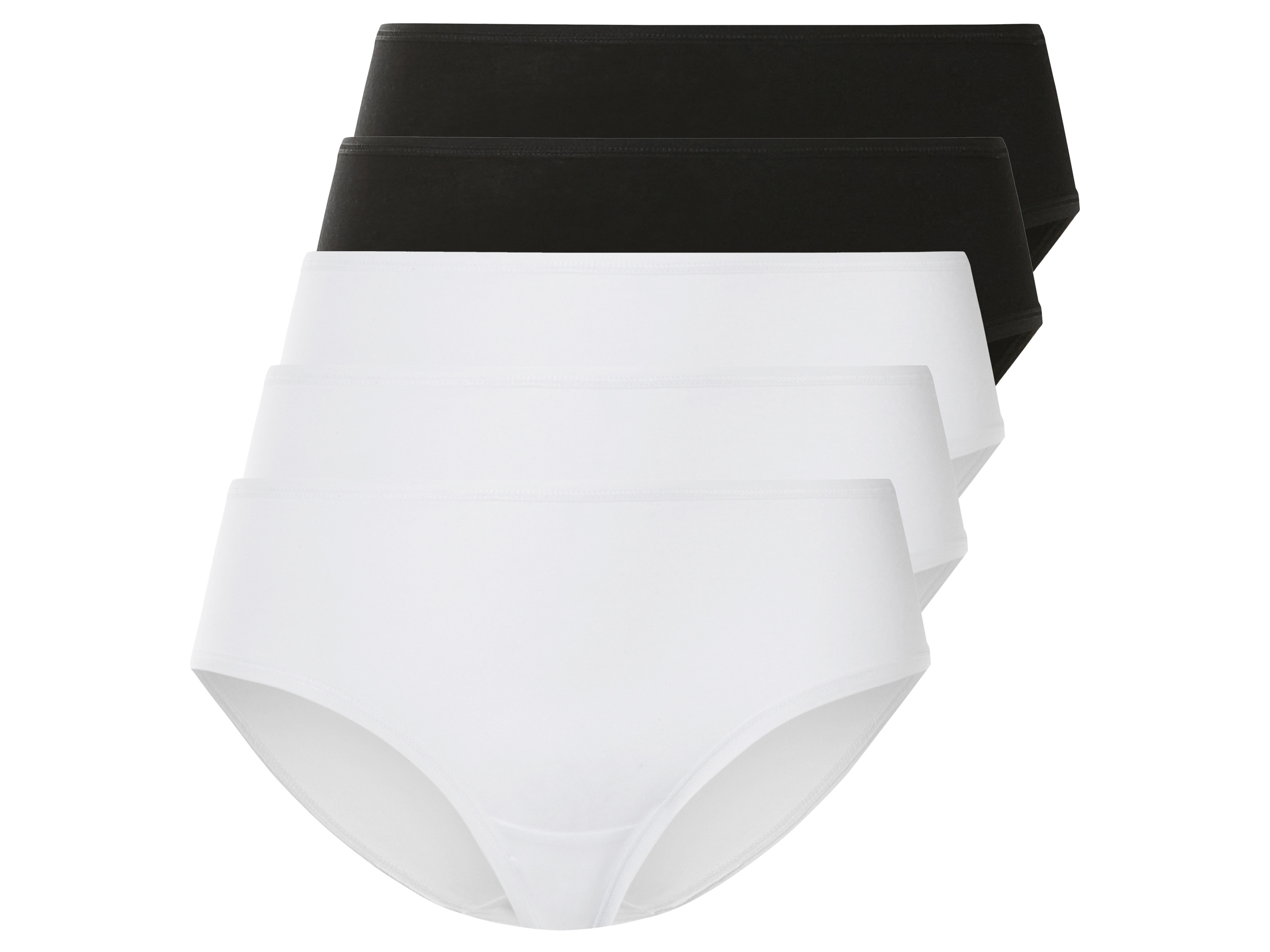esmara® Lot de 5 hipsters femme (noir/blanc, M(38/40))