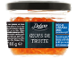 Pot en verre d'œufs de truite, certifié MSC pour la pêche durable.