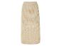 Longue jupe beige en tricot ajouré.