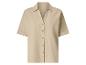 Chemise femme beige à manches courtes boutonnée