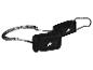 Leash de surf FCS avec deux sangles noires et une laisse en spirale.