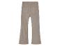 Pantalon en velours côtelé beige, à jambes larges.