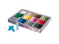 Une boîte de fils à coudre de couleurs variées.