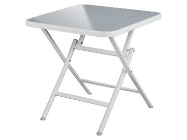 LIVARNO home Table pliante en aluminium Houston, blanc/gris clair