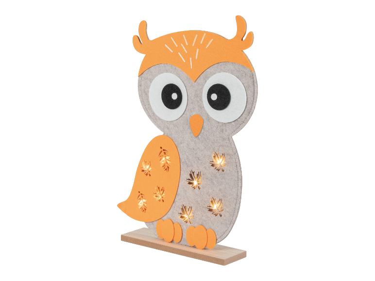 Lampe décorative en forme de hibou en feutre.
