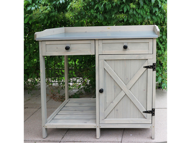 Aller en mode plein écran : HABAU Table de jardin avec armoire inférieure, 98 x 48 x 95 cm - Image 11