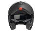 Casque de moto noir ouvert avec visière solaire