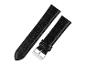Deux bracelets de montre en cuir noir à motif crocodile