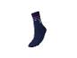 Chaussette de sport bleu marine avec rayures rouges et bleues, et le nom 'OLIVIER G' et le numéro '9'.