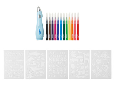 crelando® Kit de démarrage Airbrush, aérographe, feutres et pochoirs