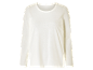 T-shirt blanche à manches longues pour femme.