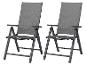 Deux chaises de jardin pliantes grises avec accoudoirs