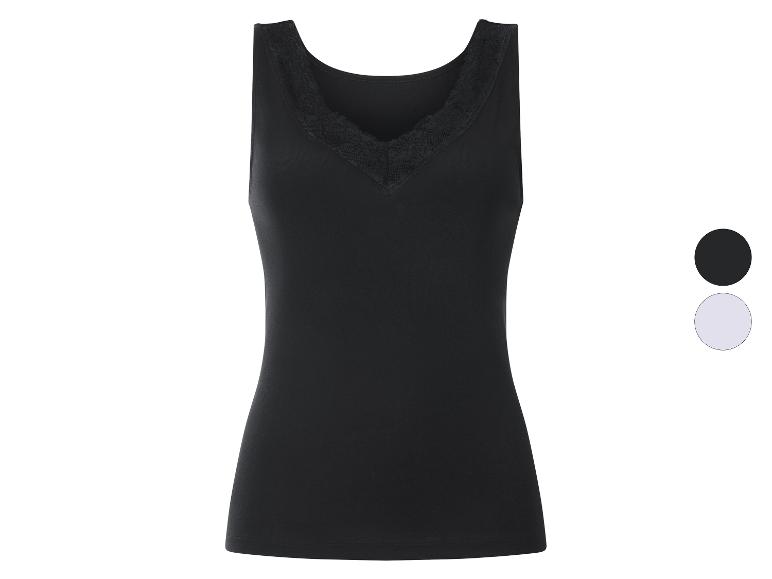 Débardeur noir femme avec col en V en dentelle