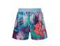 Shorts d'été à motif abstrait, couleurs vives.